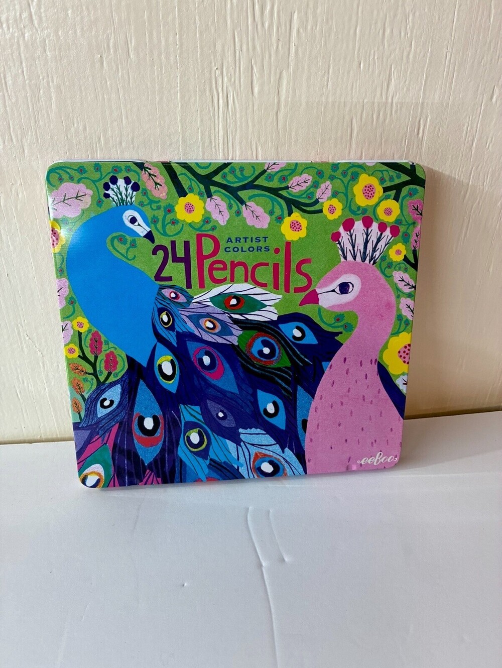 eeBoo - 24 Pencils - artist colors - carrying case with birds (2016)- NEW (H)
